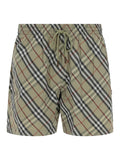 Check Swim Shorts Geometric Swimsuit