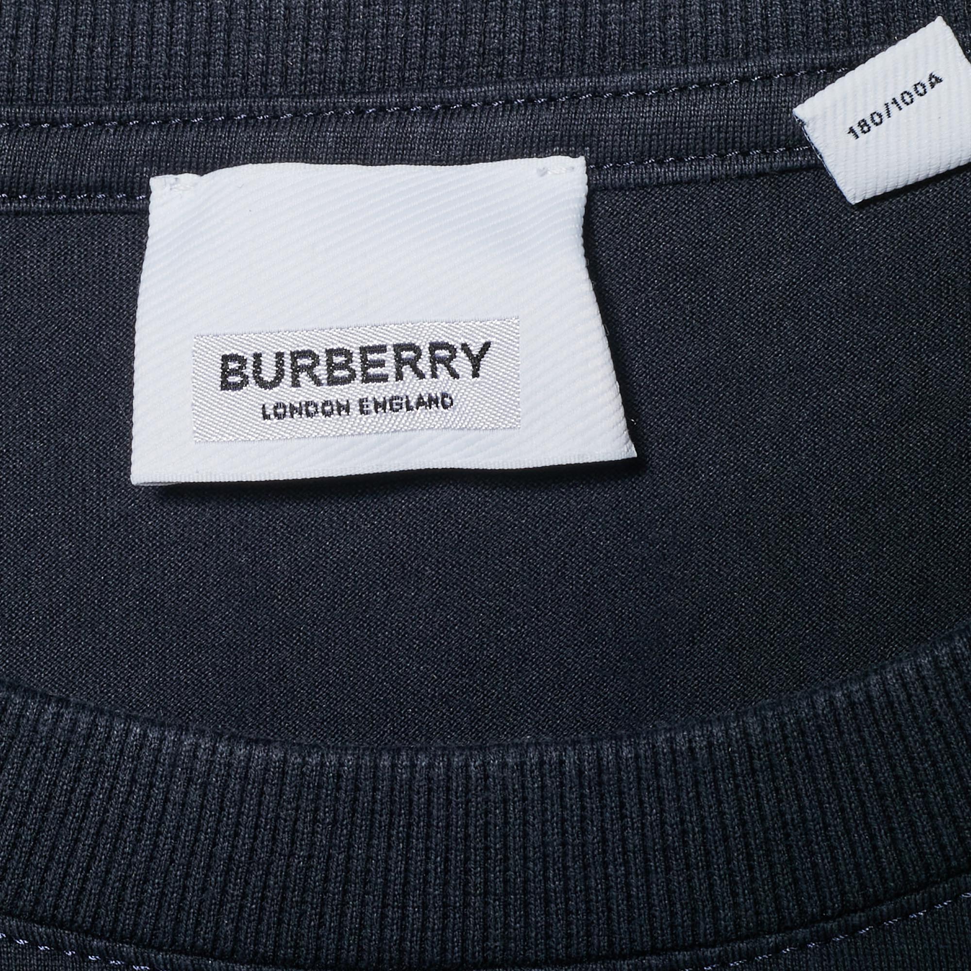 Burberry Navy Blue Jersey Crewneck T-Shirt