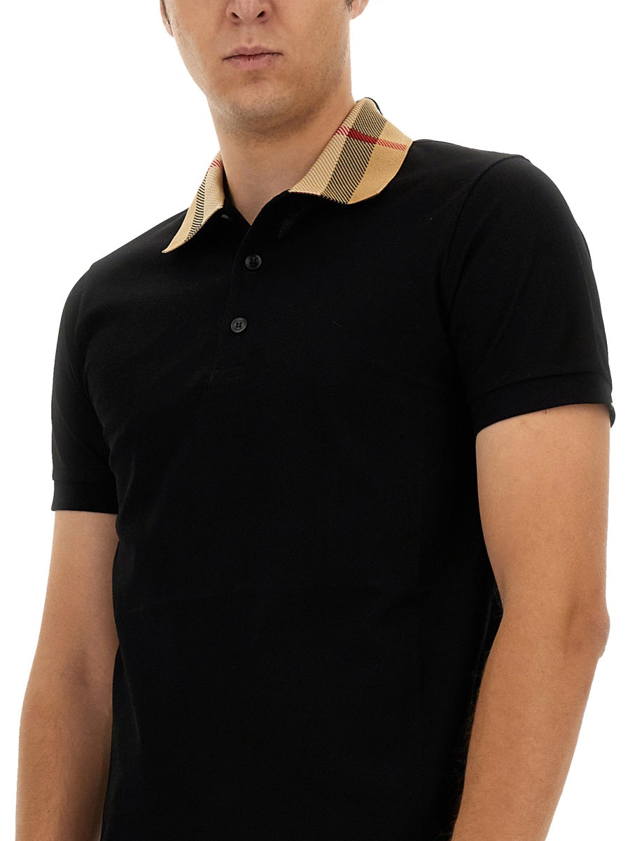 Cotton Plaid Collar Polo Shirt