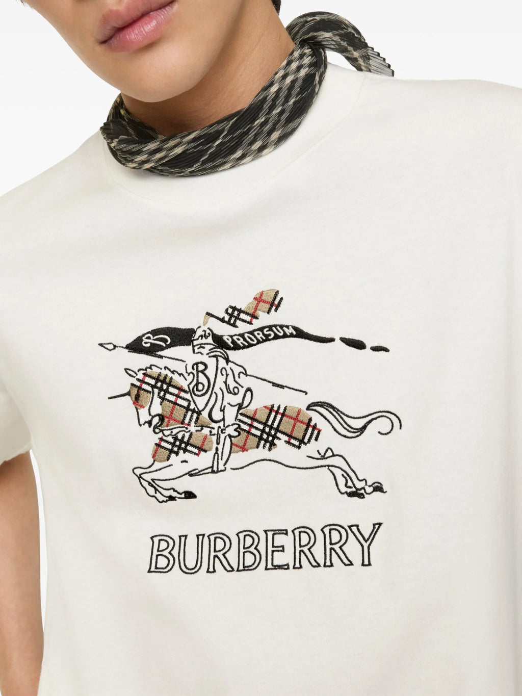BURBERRY EKD Sketch Cotton T-shirt Chalk White