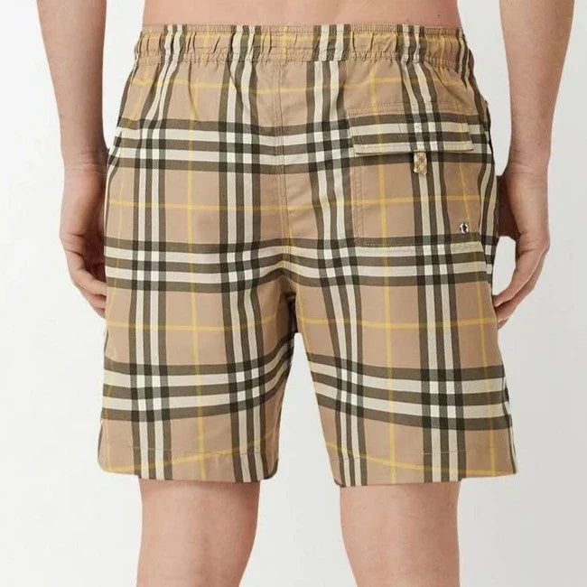 Burberry Truffle Check Pattern Swimshorts