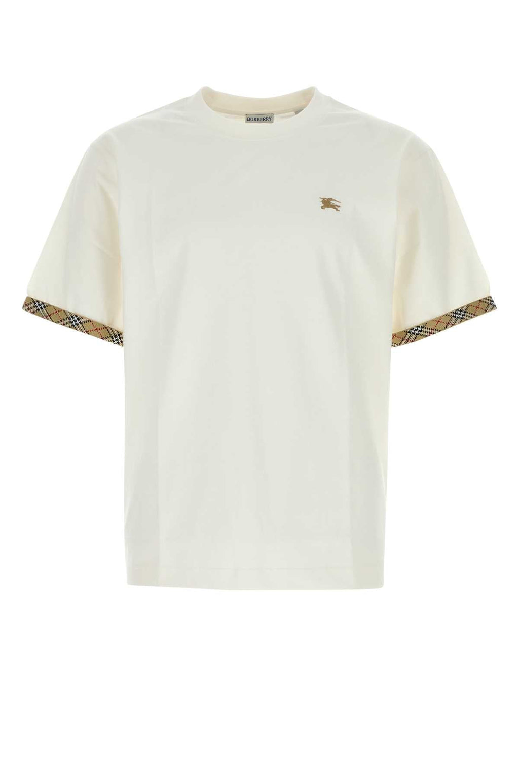 Burberry Men Ivory Cotton T-Shirt