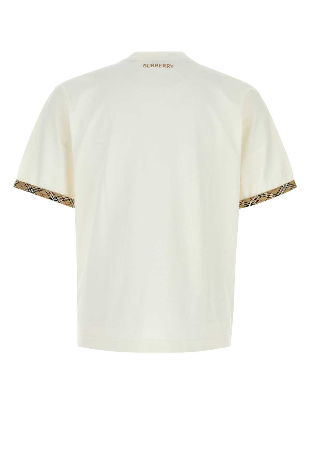 Burberry Men Ivory Cotton T-Shirt