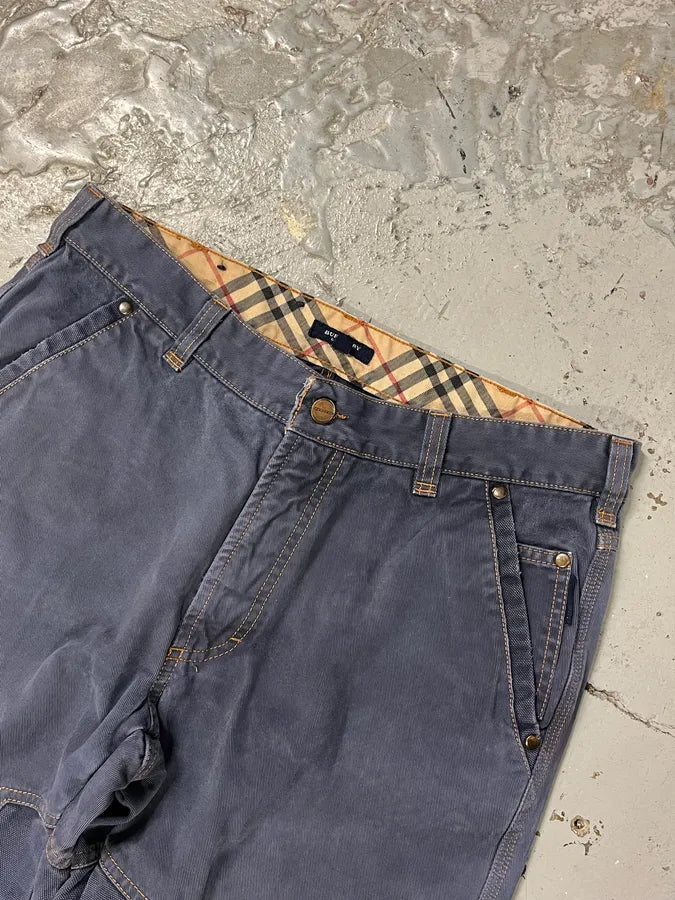 2000s Burberry Navy Light Worker Pants