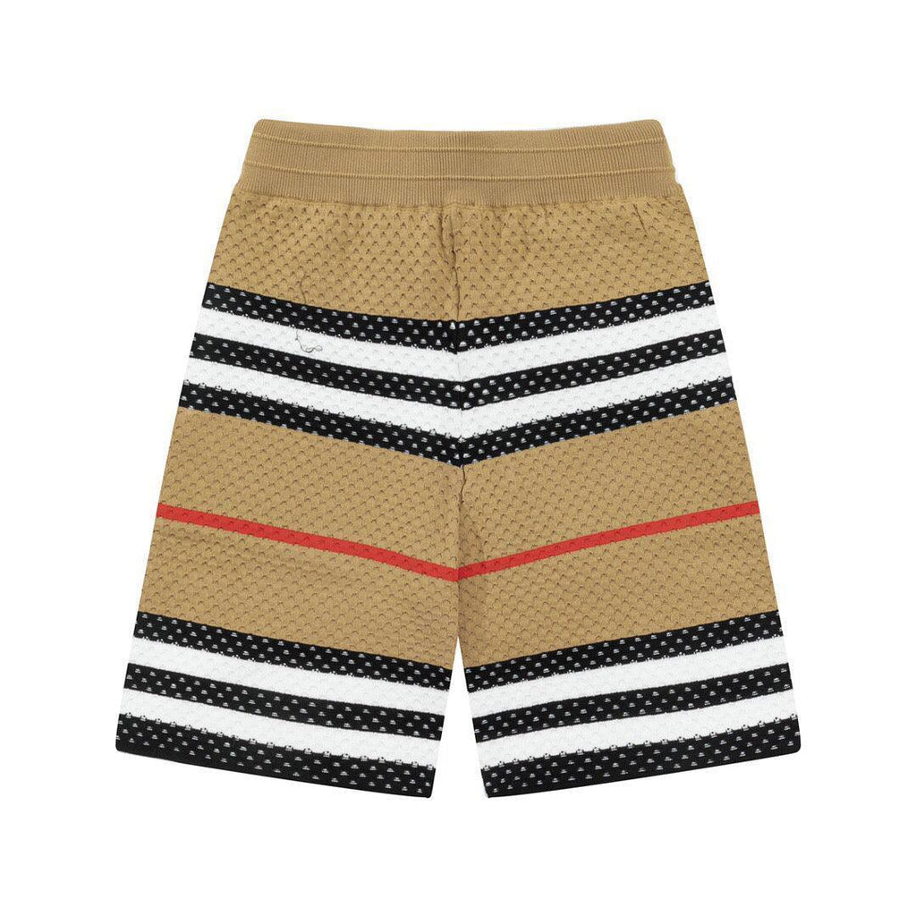Burberry Men's Striped Cotton Knit Basketball Shorts 'Beige'