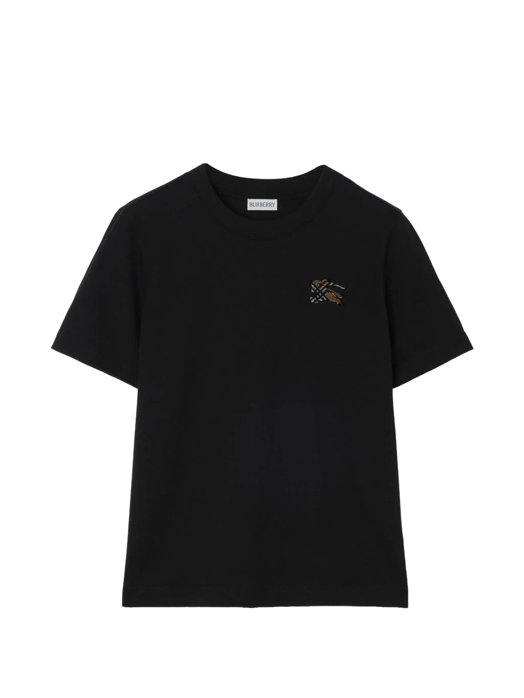 Black T-Shirt Embroidered Patch Top