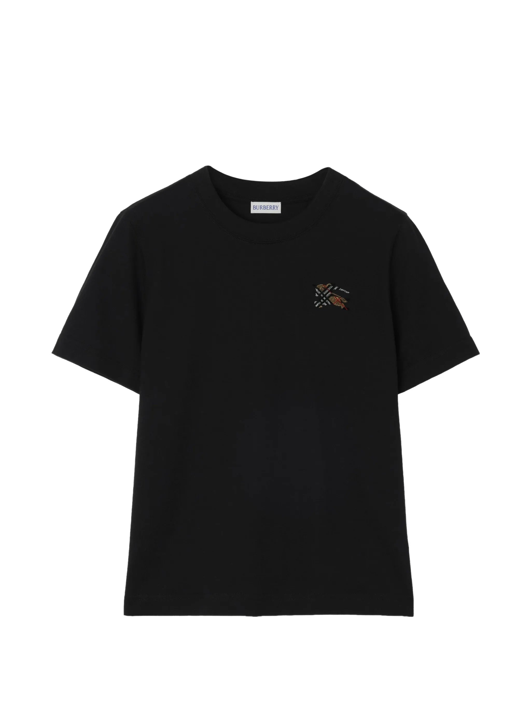 Black T-Shirt Embroidered Patch Top