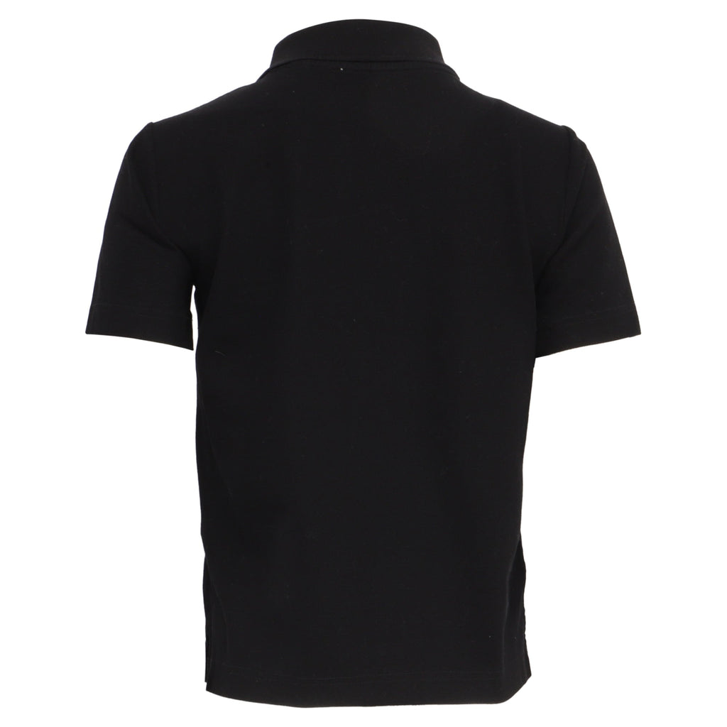 Burberry Logo-Embroidered Polo Shirt in Black Cotton
