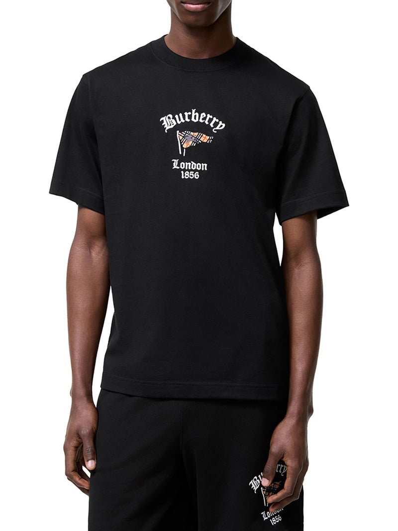 Burberry Men Cotton T-Shirt With Front Logo