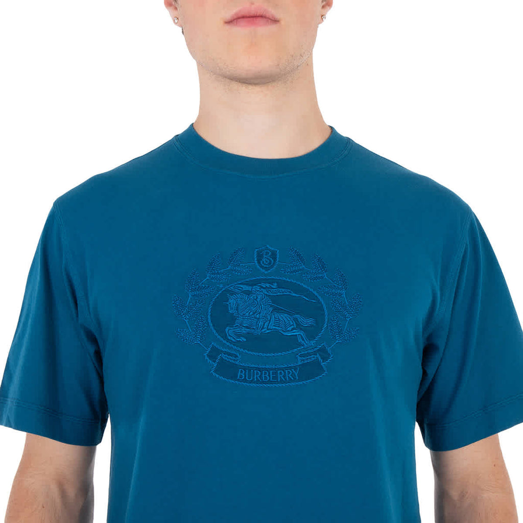 Burberry Oak Leaf Crest Embroidered Cotton Crewneck T-Shirt