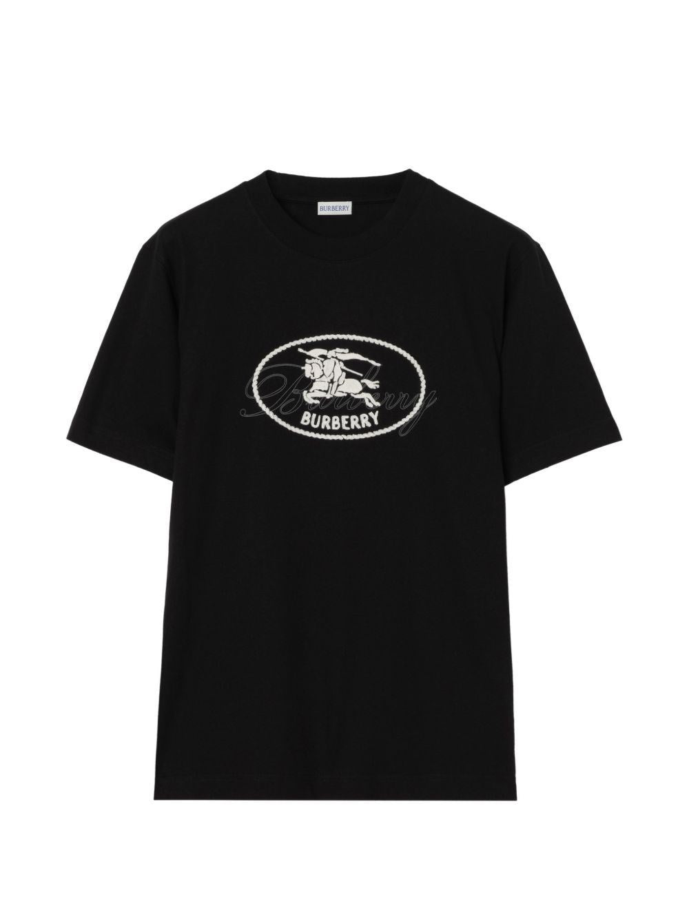 Burberry Men Cotton T-Shirt With Knight Stamp