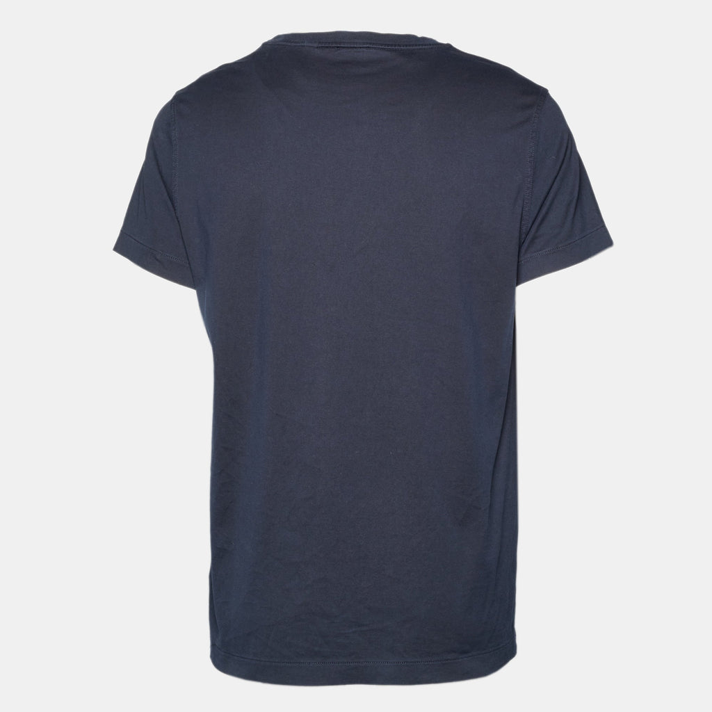 Burberry Navy Blue Jersey Crewneck T-Shirt