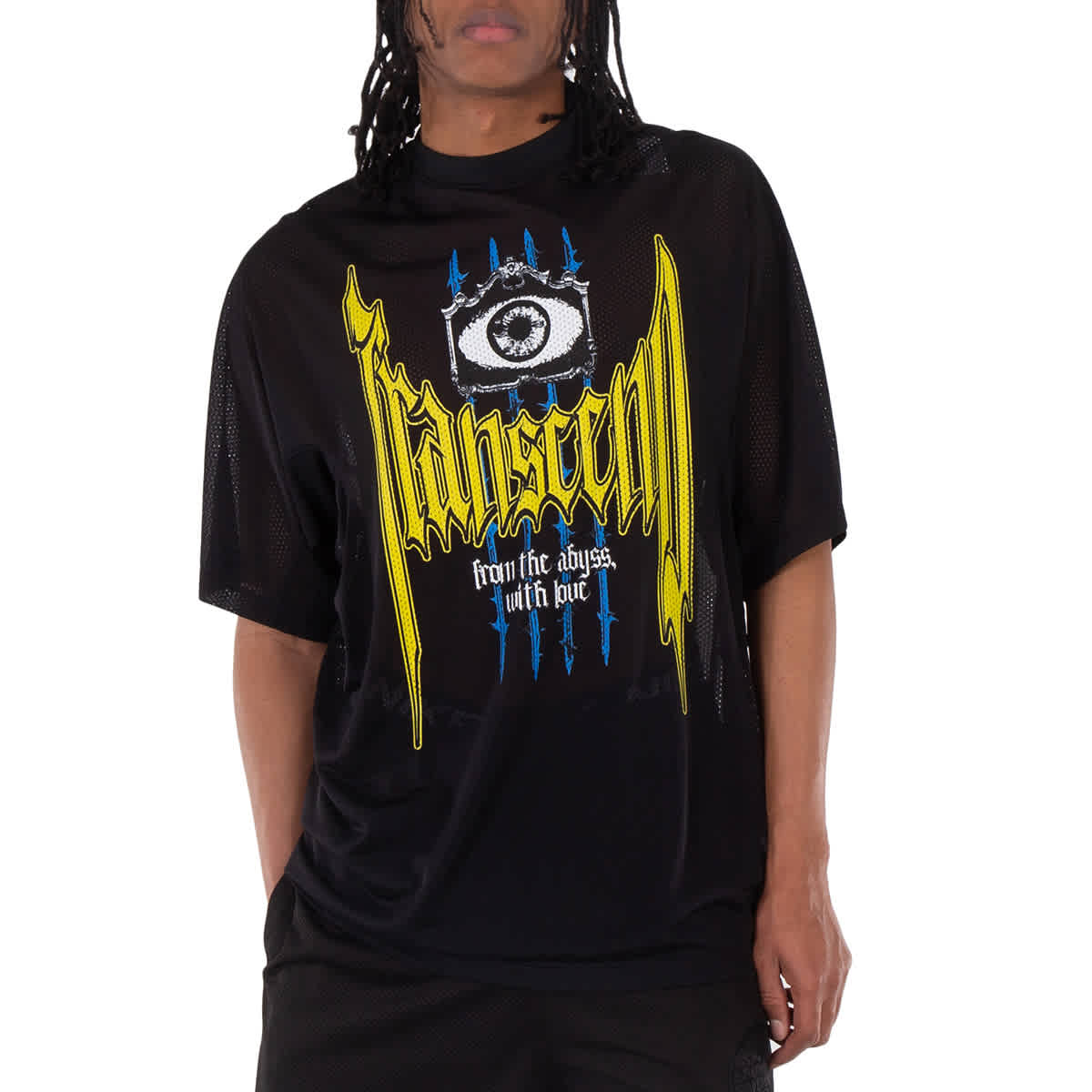 Burberry Slogan Print Nylon Mesh T-shirt