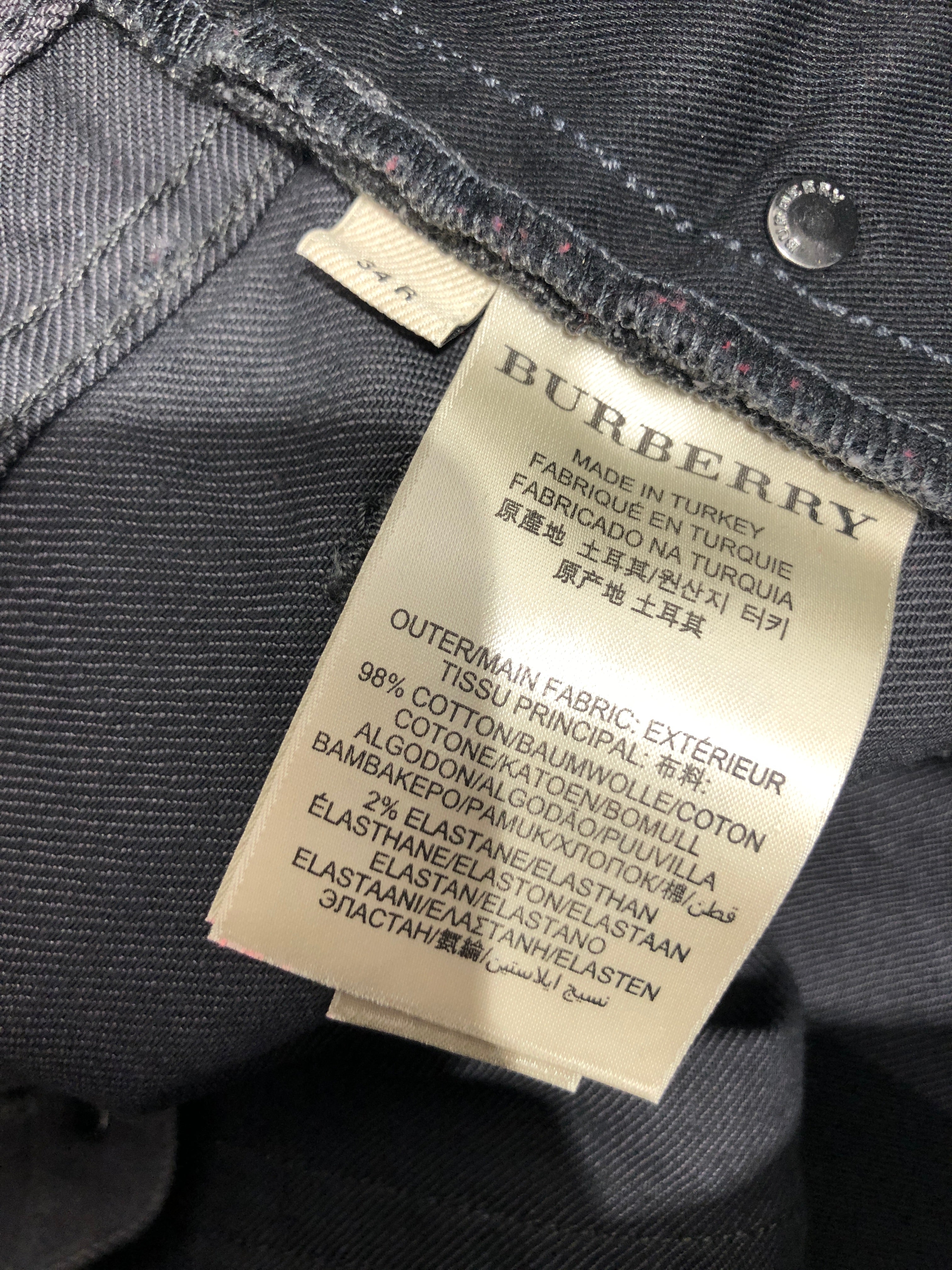 BURBERRY LONDON/Pants/34/Cotton/GRY/CLEAN DENIM