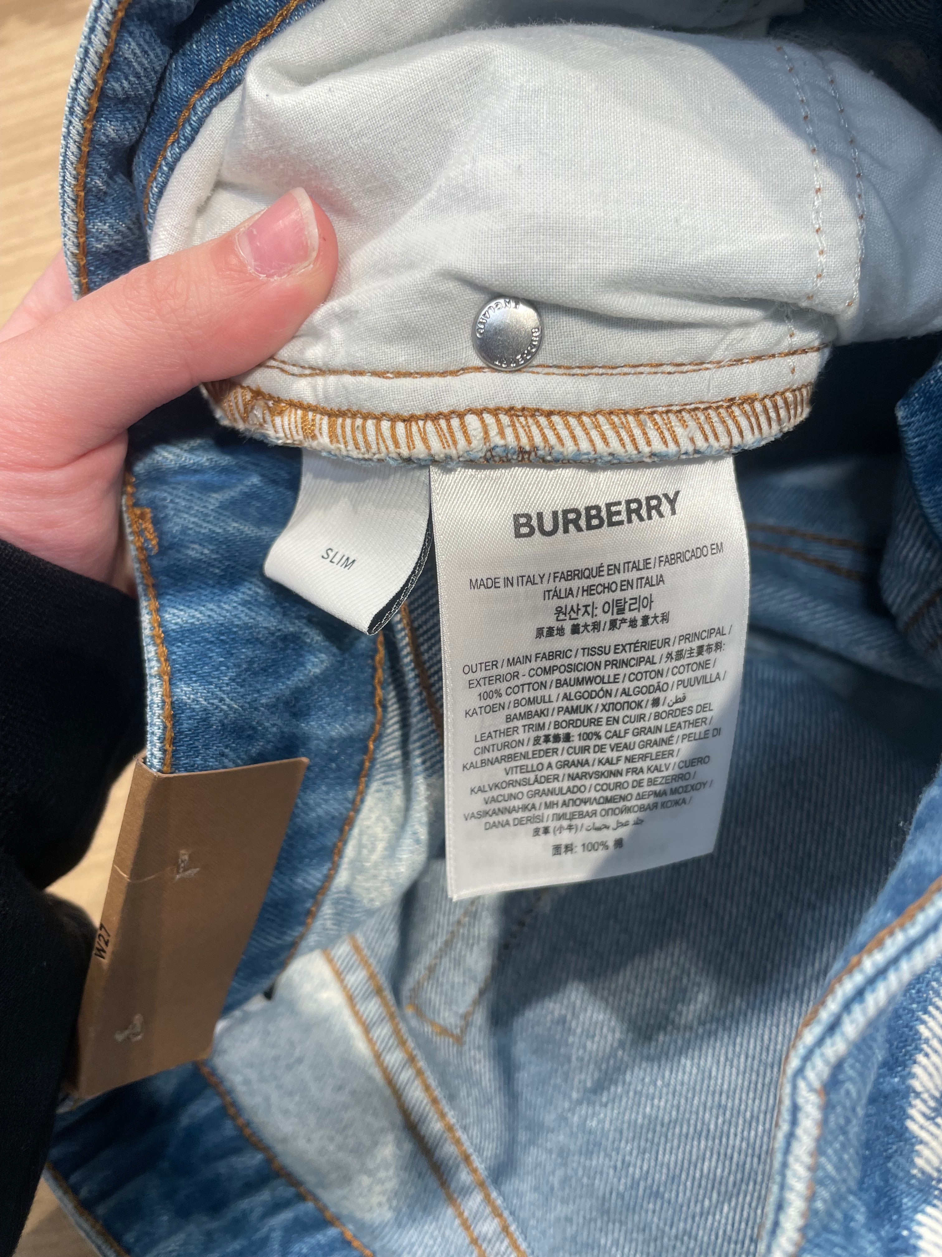 BURBERRY/Pants/27/Denim/BLU/All Over Print/