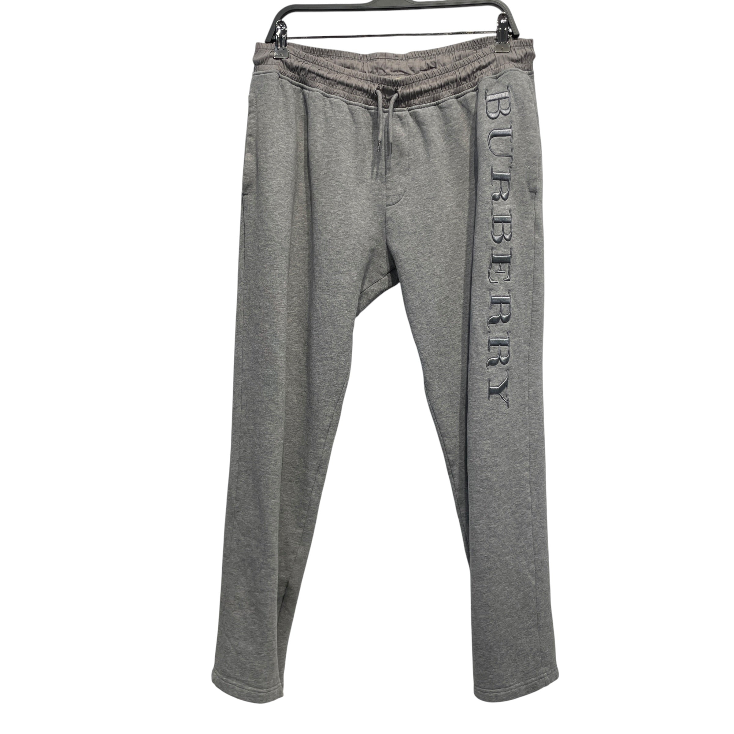 BURBERRY/Straight Pants/XL/Cotton/GRY/LEG LOGO