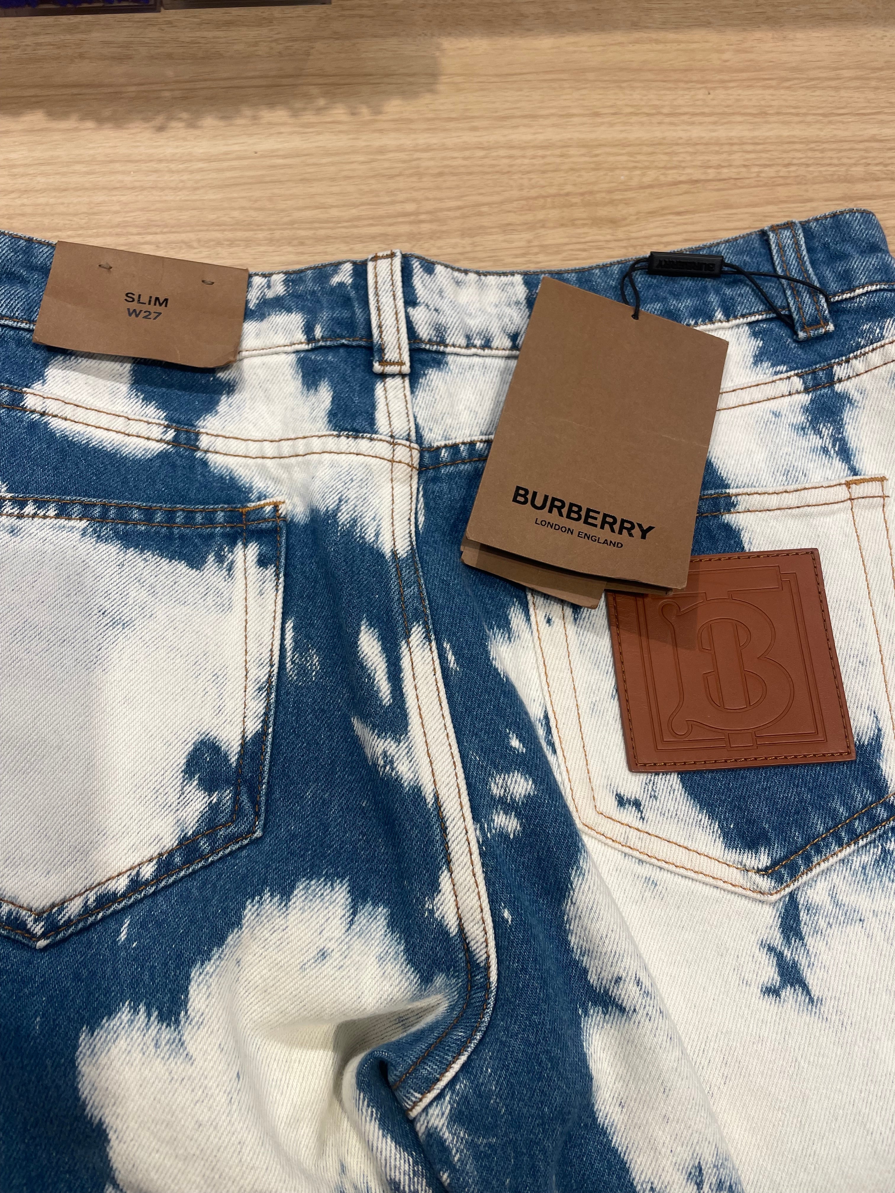 BURBERRY/Pants/27/Denim/BLU/All Over Print/