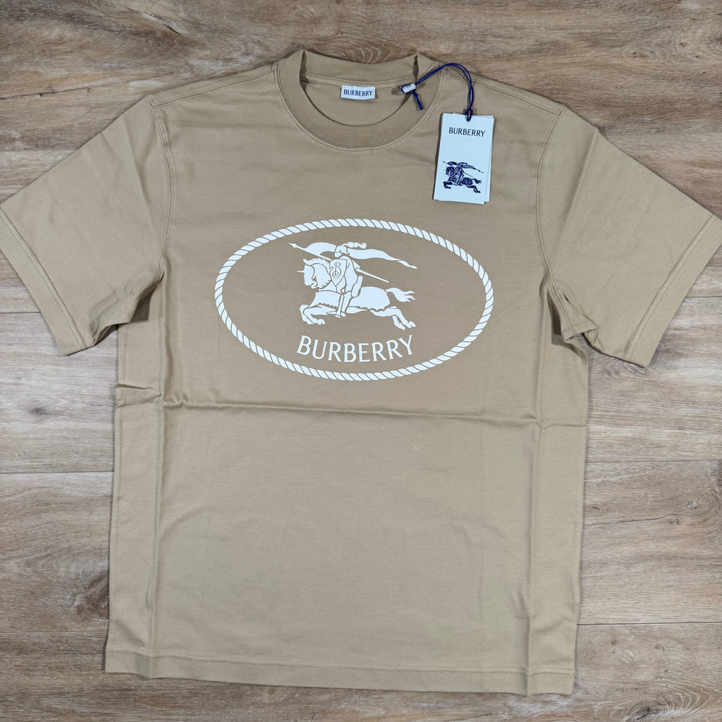 Burberry Knight Stamp Cotton T-Shirt in Flax