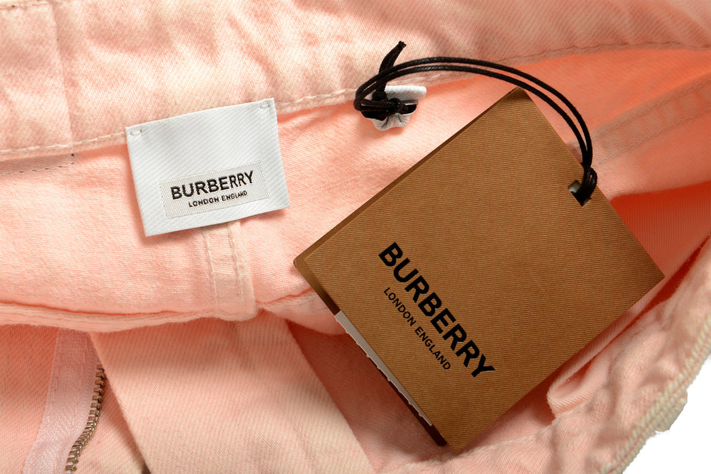 Burberry Women's "Bromlea" Relaxed Pale Pink Denim Bermuda Shorts US 2 IT 38