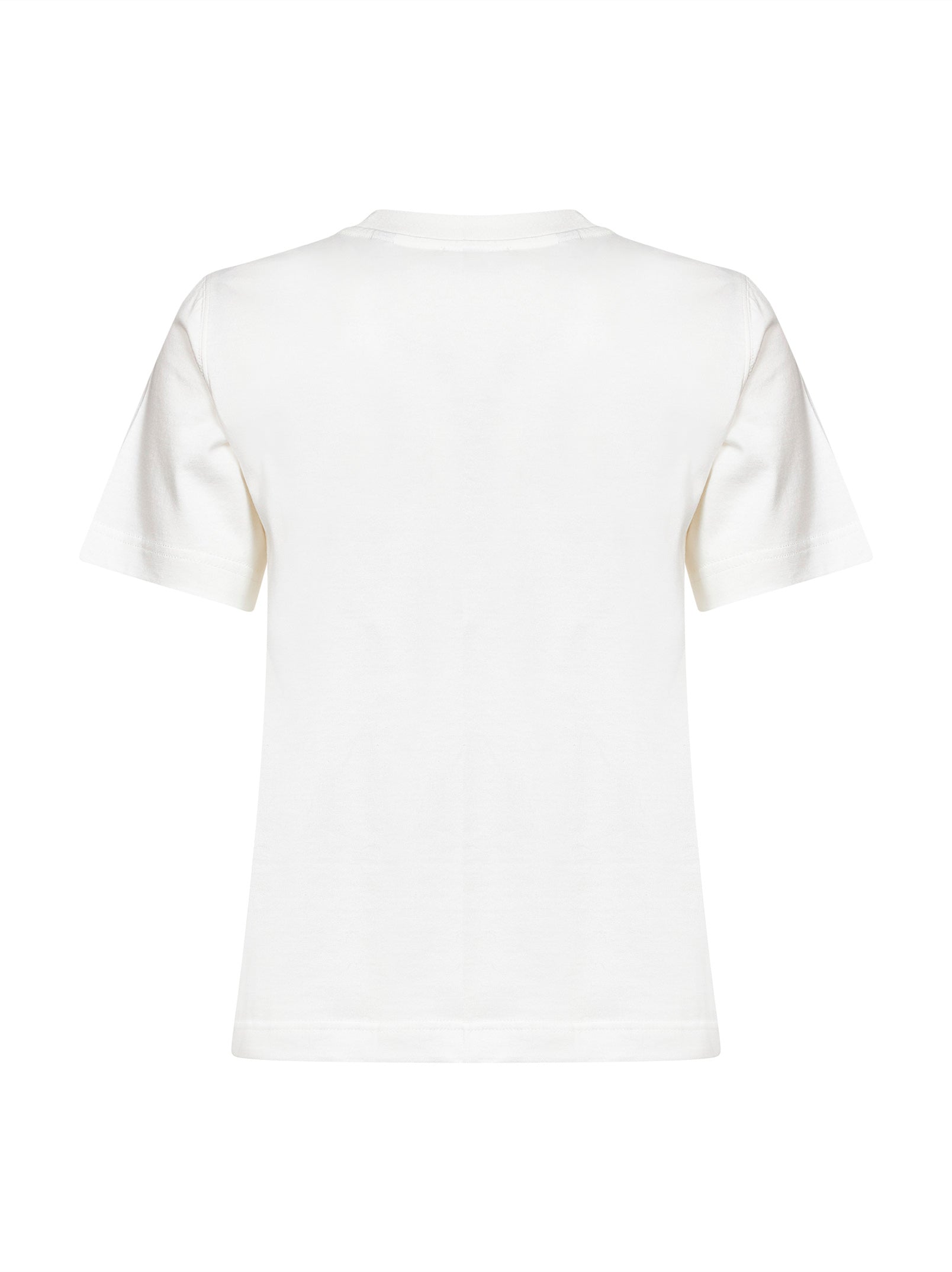 Burberry Women Chalk White Cotton Ekd Check T-Shirt