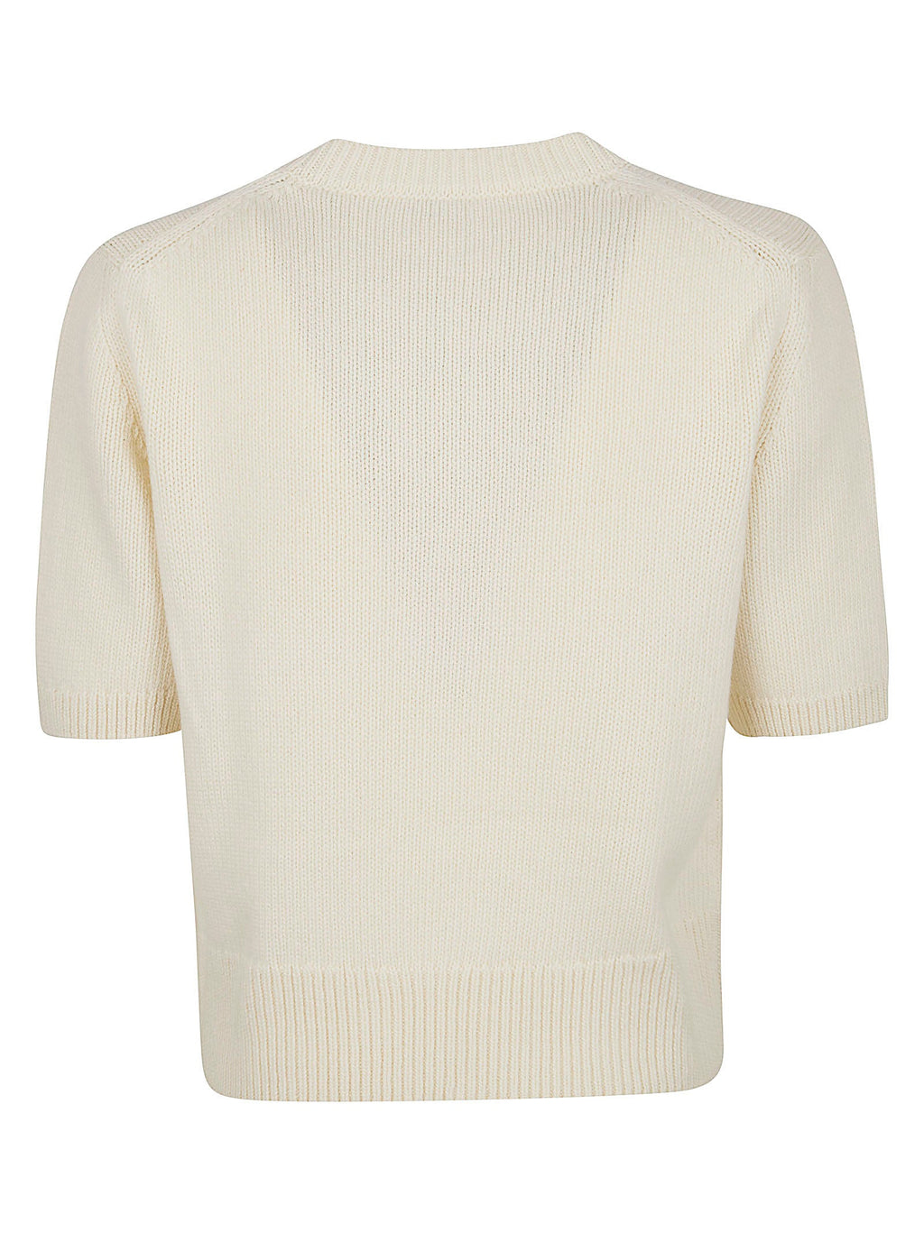 Wool-Cashmere Equestrian Knight Short-Sleeve Sweater