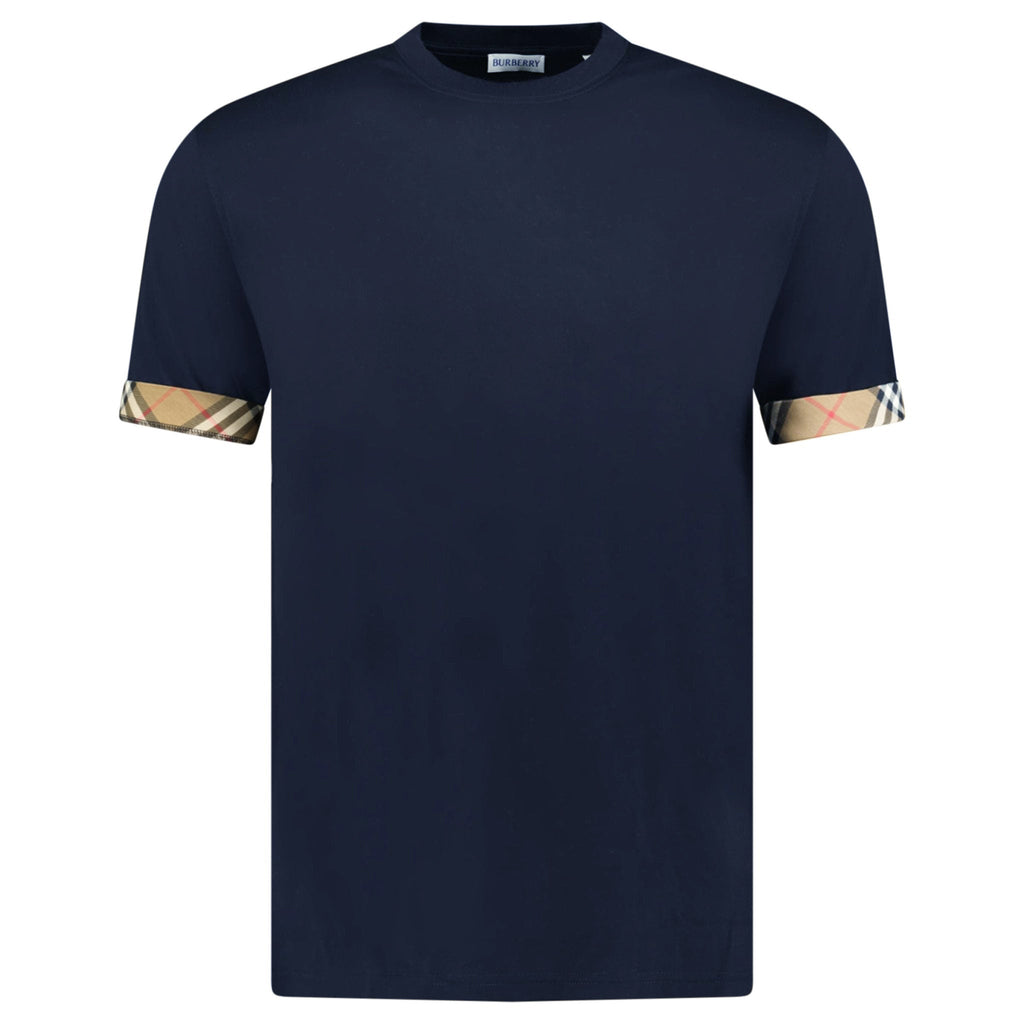 Burberry 'Ellison' Organic Cotton Check Sleeve Navy