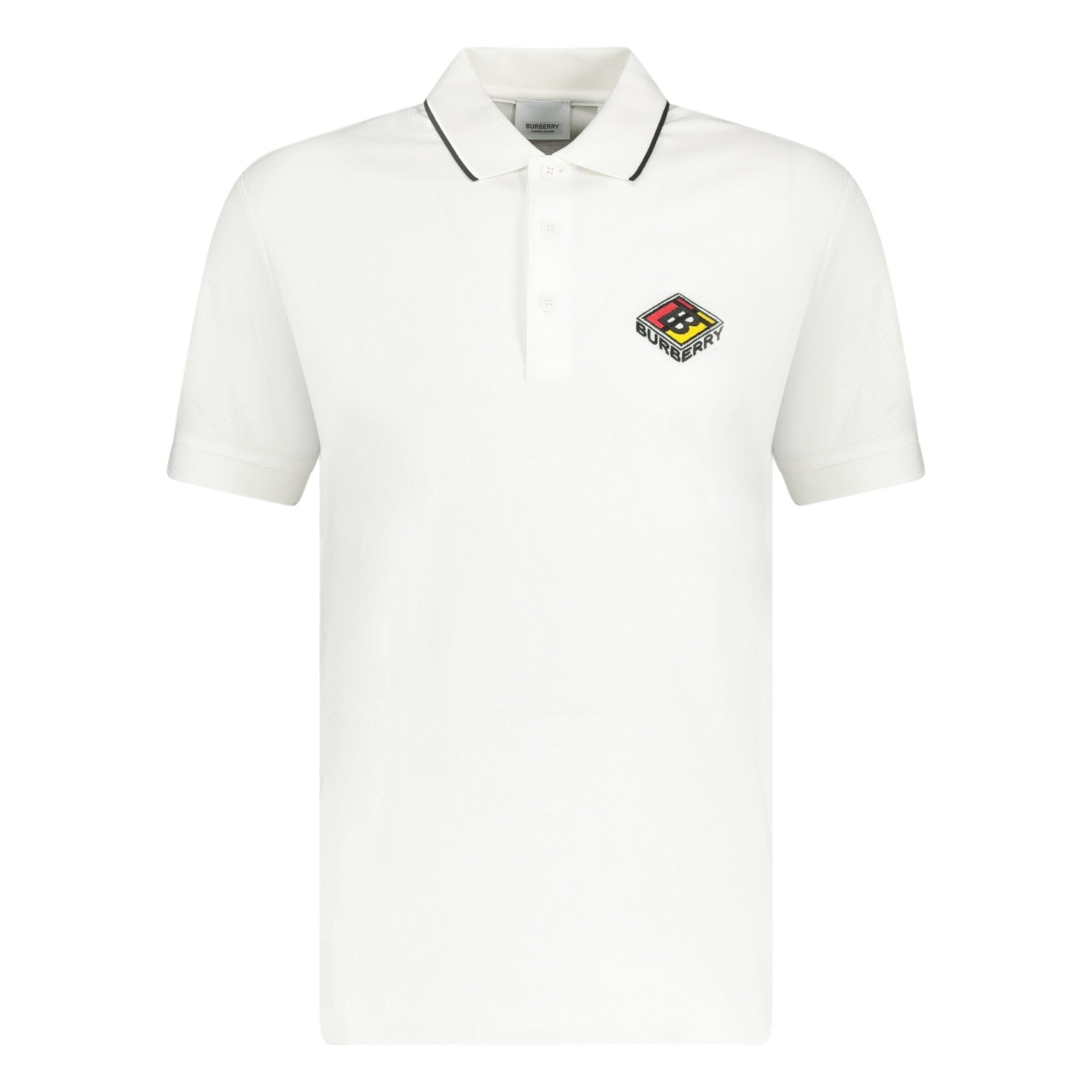 Burberry Graphic Logo Print Polo White