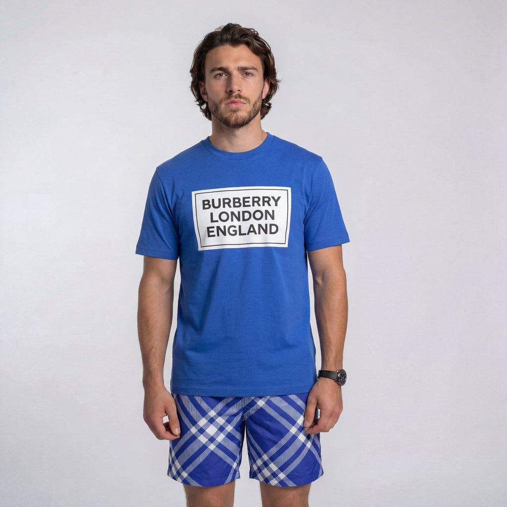 Burberry Swim Shorts in Signature Knight Check Blue