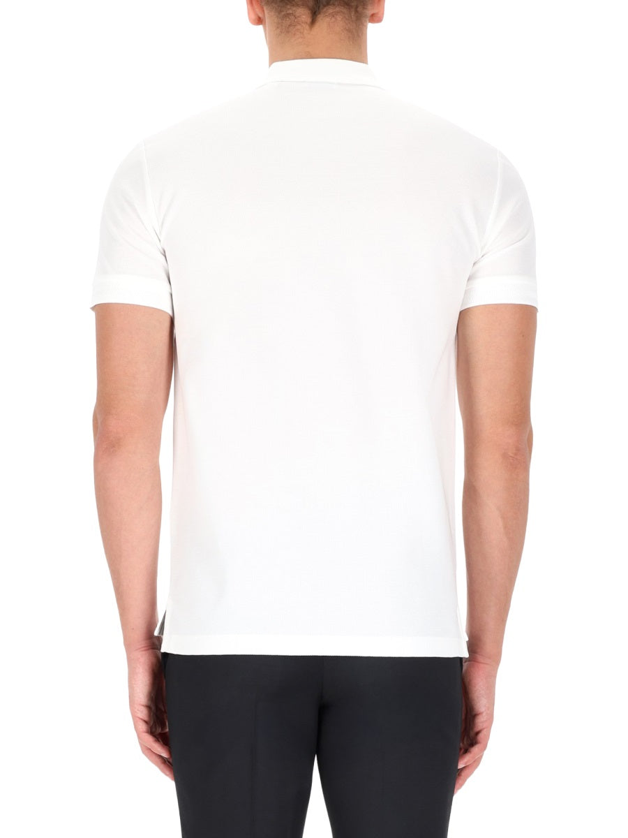 Beige Cotton Chest Logo Polo Shirt