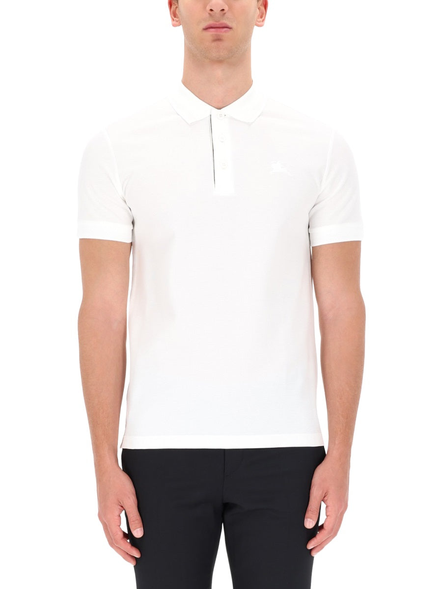 Beige Cotton Chest Logo Polo Shirt