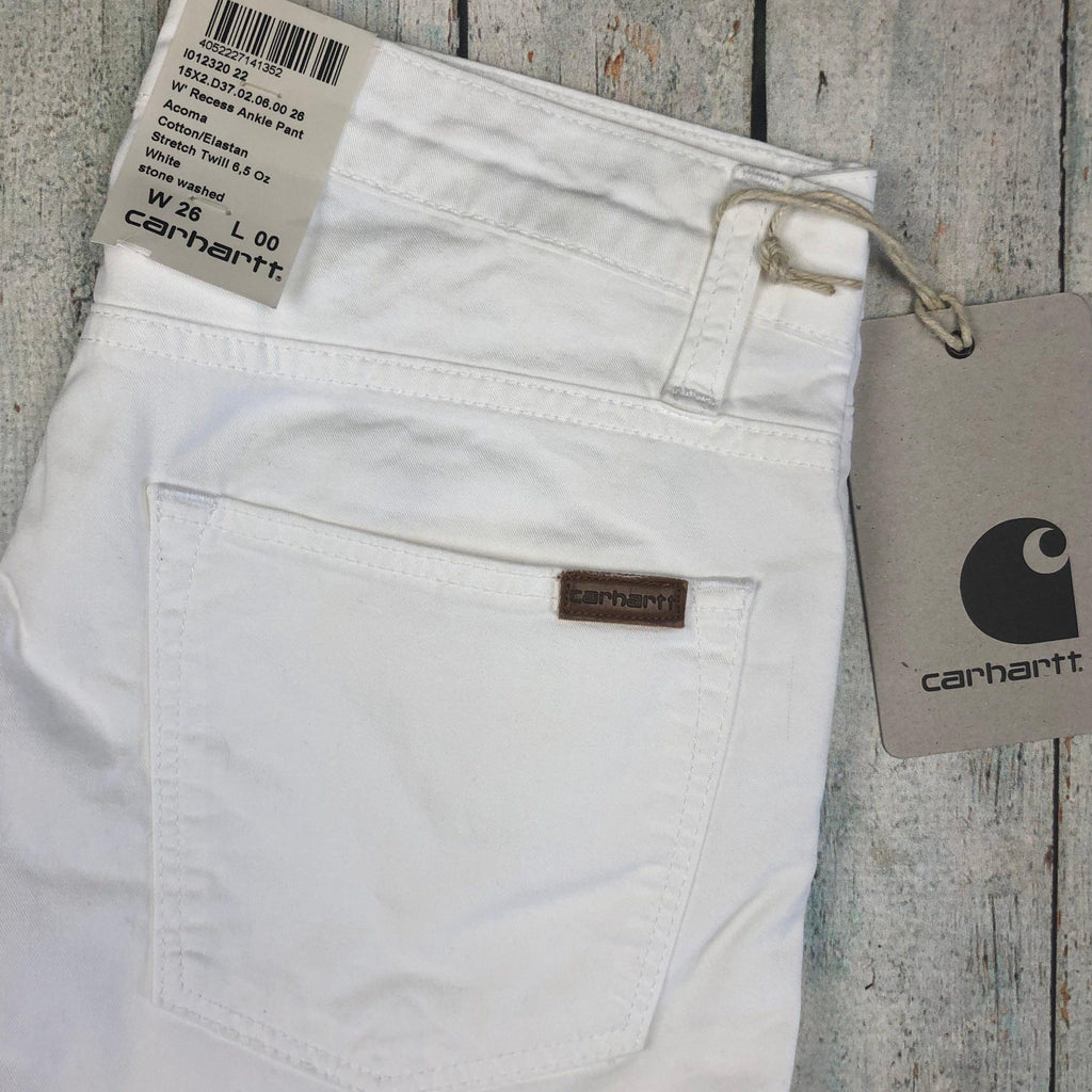NWT - Carhartt  White Stretch  W'Recess Ankle Pant  - Size 26