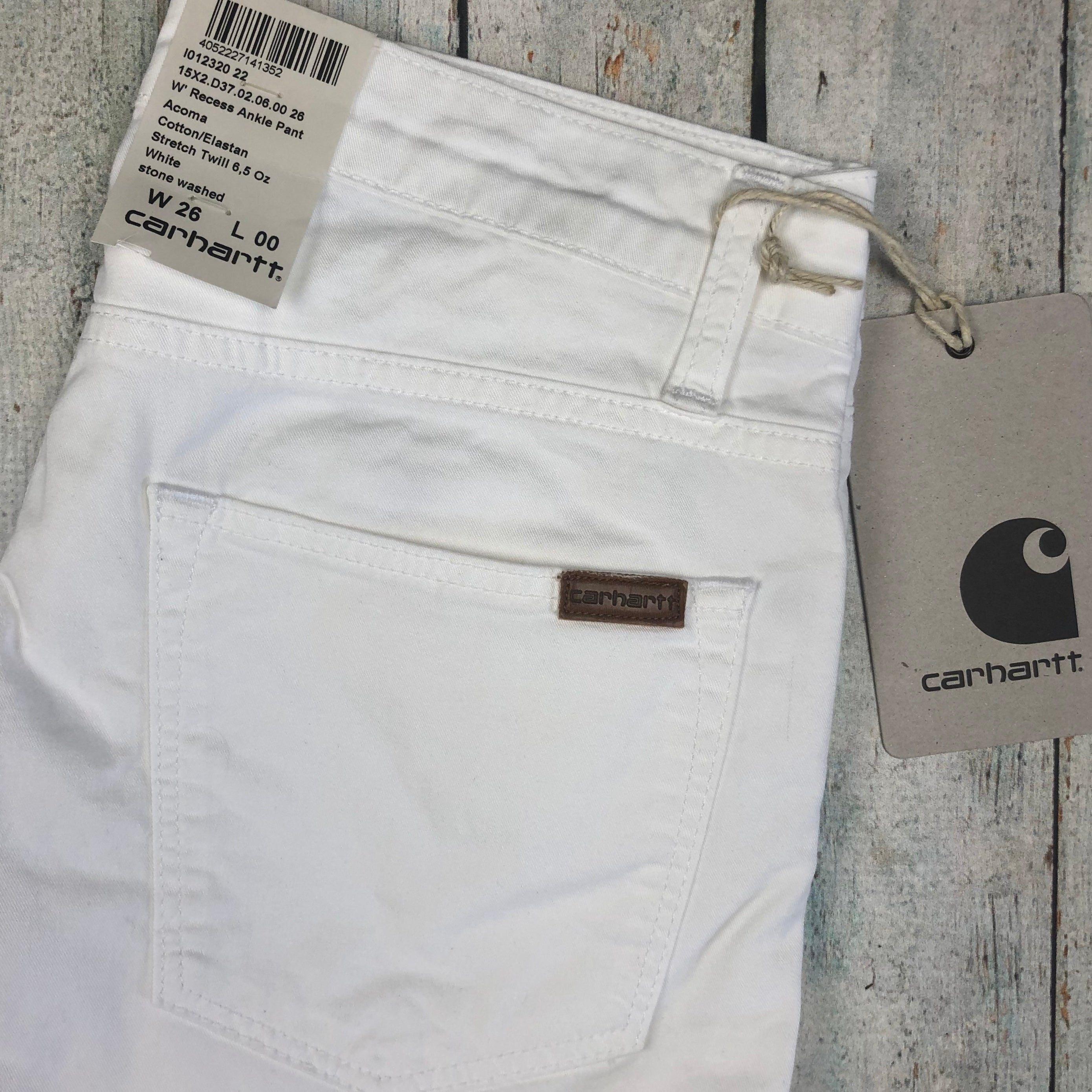NWT - Carhartt  White Stretch  W'Recess Ankle Pant  - Size 26